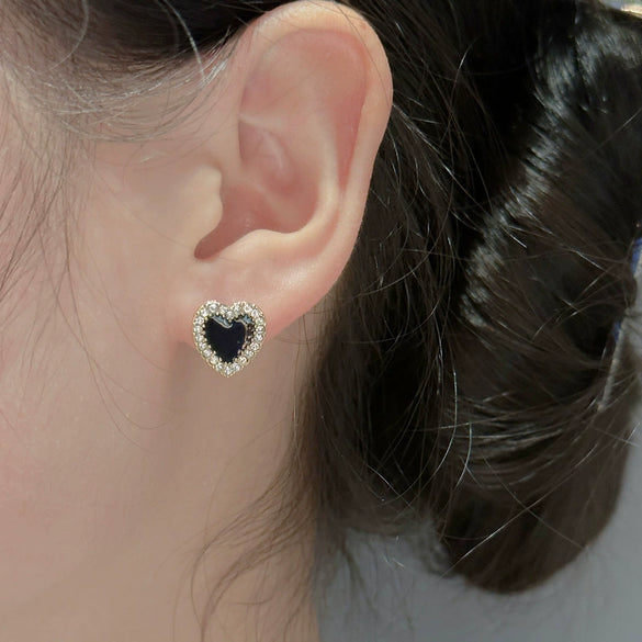 Alloy Heart Pattern Light Luxury Cold Style Electroplated Women's Earrings