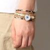 Alloy Heart Pattern Microinlay Unisex Magnetic Bracelet With Rhinestones And Pu Artificial Leather
