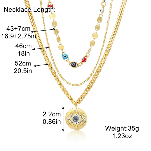 Alloy Heart Pattern Pendant Multilayer Necklace With Electroplating For Women
