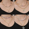 Alloy Heart Pattern Pendant Multilayer Necklace With Electroplating For Women