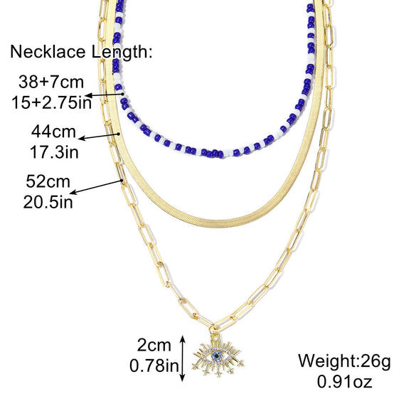 Alloy Heart Pattern Pendant Multilayer Necklace With Electroplating For Women