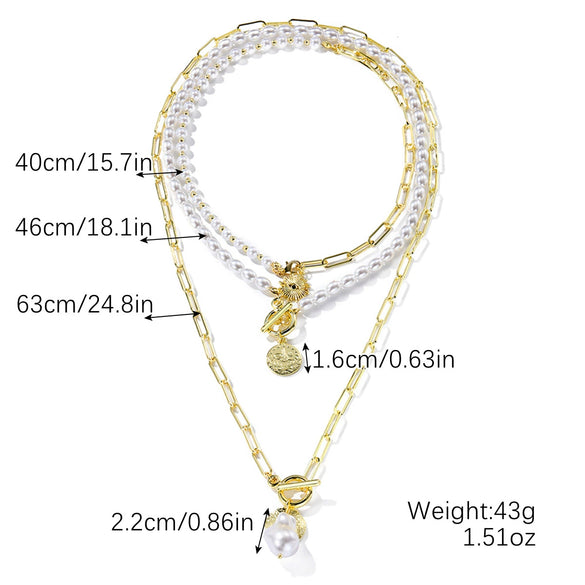 Alloy Heart Pattern Pendant Multilayer Necklace With Electroplating For Women