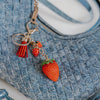 Alloy Heart Pearl Luggage Charm Pendant With Love Drop And Bell Patterns Electroplated