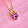 Alloy Heart Pendant Women's Necklace With Diamond Embedded And Geometric Pattern And Electroplating Design