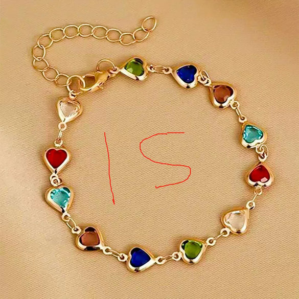 Alloy Heart Shape Beaded Bracelet Electroplated Jewelry For Women And Unisex
