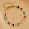 Alloy Heart Shape Beaded Bracelet Electroplated Jewelry For Women And Unisex