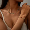 Alloy Heart Shape Beaded Bracelet Electroplated Jewelry For Women And Unisex