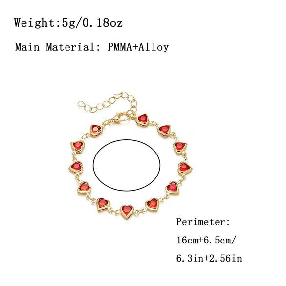 Alloy Heart Shape Beaded Bracelet Electroplated Jewelry For Women And Unisex