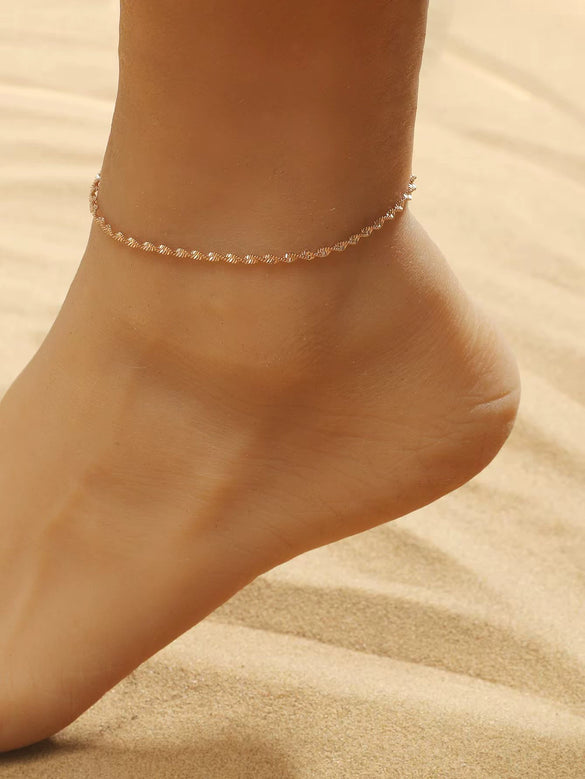 Alloy Heart Shape Beads Chain Foot Accessories For Women Simple Style