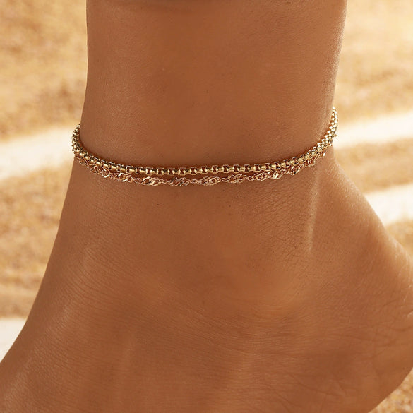 Alloy Heart Shape Beads Chain Foot Accessories For Women Simple Style