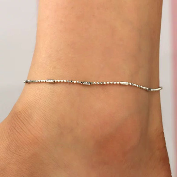 Alloy Heart Shape Beads Chain Foot Accessories For Women Simple Style