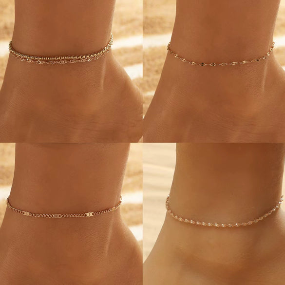 Alloy Heart Shape Beads Chain Foot Accessories For Women Simple Style
