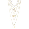 Alloy Heart Shape Butterfly Tassel Pendant Stacked Suit O Chain Necklace For Women Electroplated Jewelry