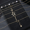 Alloy Heart Shape Butterfly Tassel Pendant Stacked Suit O Chain Necklace For Women Electroplated Jewelry