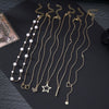 Alloy Heart Shape Butterfly Tassel Pendant Stacked Suit O Chain Necklace For Women Electroplated Jewelry