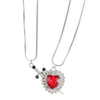 Alloy Heart Shape Diamond Encrusted Couple Necklace In Ins Style