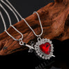 Alloy Heart Shape Diamond Encrusted Couple Necklace In Ins Style