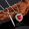 Alloy Heart Shape Diamond Encrusted Couple Necklace In Ins Style