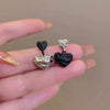 Alloy Heart Shape Electroplated Asymmetric Earrings For Women