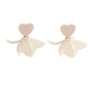 Alloy Heart Shape Electroplated Earrings Inlaid With Artificial And Semiprecious Stones For Women