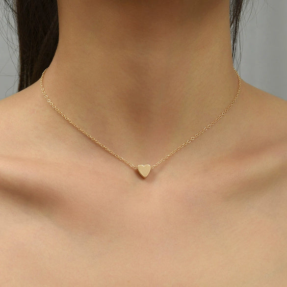 Alloy Heart Shape Electroplated Pendant Necklace For Women