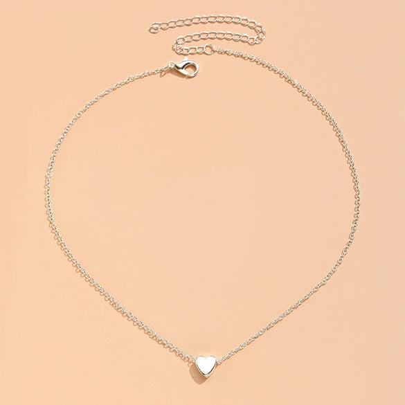 Alloy Heart Shape Electroplated Pendant Necklace For Women