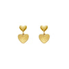 Alloy Heart Shape Electroplated Women's Double Love Ear Studs