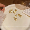 Alloy Heart Shape Electroplated Women's Double Love Ear Studs