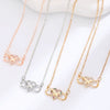 Alloy Heart Shape Geometric Microinlaid Electroplated Pendant Necklace For Women