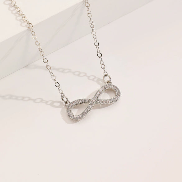 Alloy Heart Shape Geometric Microinlaid Electroplated Pendant Necklace For Women