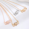 Alloy Heart Shape Geometric Microinlaid Electroplated Pendant Necklace For Women