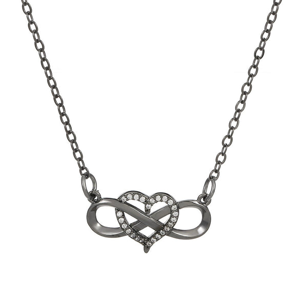 Alloy Heart Shape Geometric Microinlaid Electroplated Pendant Necklace For Women