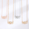 Alloy Heart Shape Geometric Microinlaid Electroplated Pendant Necklace For Women