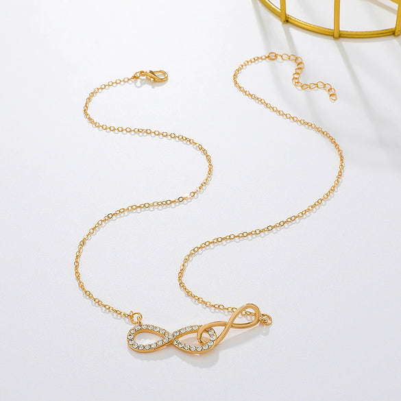 Alloy Heart Shape Geometric Microinlaid Electroplated Pendant Necklace For Women