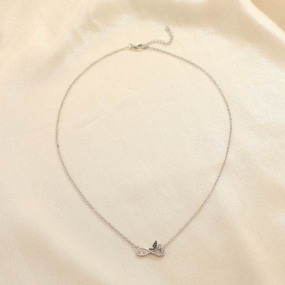 Alloy Heart Shape Geometric Microinlaid Electroplated Pendant Necklace For Women