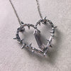 Alloy Heart Shape Pendant Crystal Clavicle Chain With Electroplating For Men And Women Retro Dark Anime Witch Thorn Style