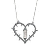 Alloy Heart Shape Pendant Crystal Clavicle Chain With Electroplating For Men And Women Retro Dark Anime Witch Thorn Style
