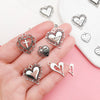 Alloy Heart Shape Retro Ancient Style Beaded Pendant Jewelry Accessories Necklace Bracelet Electroplated