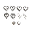 Alloy Heart Shape Retro Ancient Style Beaded Pendant Jewelry Accessories Necklace Bracelet Electroplated
