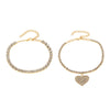 Alloy Heart Shape Rhinestone Anklet Women's Two Piece Set