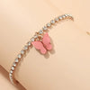 Alloy Heart Shape Rhinestone Anklet Women's Two Piece Set