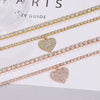 Alloy Heart Shape Rhinestone Anklet Women's Two Piece Set