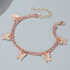 Alloy Heart Shape Rhinestone Anklet Women's Two Piece Set