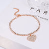Alloy Heart Shape Rhinestone Anklet Women's Two Piece Set