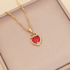 Alloy Heart Shaped Electroplated Women's Necklace With Water Wave Chain