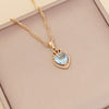 Alloy Heart Shaped Electroplated Women's Necklace With Water Wave Chain
