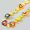 Alloy Heart Shaped Multi Layer Love Flower Necklace With Electroplating Geometric Pattern For Women