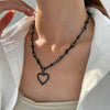 Alloy Heart Thorn Pendant Necklace Electroplated Hiphop Punk Style For Men And Women