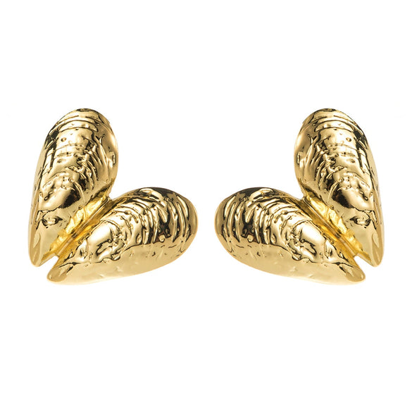 Alloy Heartshaped And Fanshaped Electroplated Earrings For Women