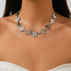 Alloy Heartshaped Electroplated Pleated Cross Stitching Necklace For Women